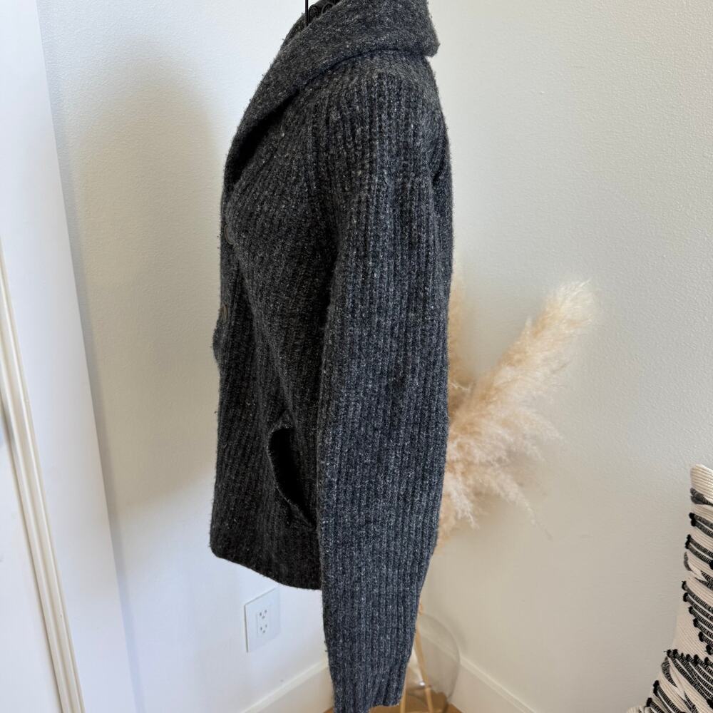 Marine Layer Maurice Merino Wool Blend Shawl Cardigan - Charcoal Gray Unisex- M - Picture 7 of 11